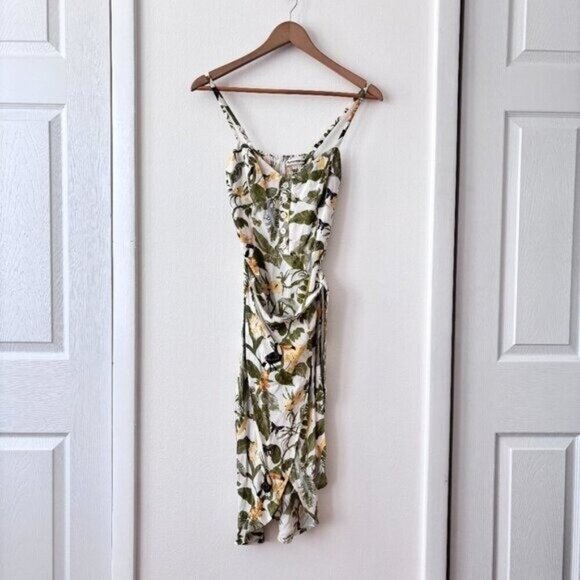 Reformation Rianne Midi Dress - Tropics Print Yellow Size 0 - Picture 4 of 10